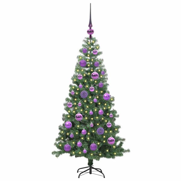 vidaXL Juletre med 150 LED med stativ gr&oslash;nn 120 cm PVC