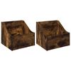 vidaXL LP-plateboks 2 stk. R&oslash;kt Eik 37 x 33 x 32 cm Konstruert tre