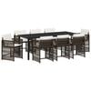 vidaXL Hage Spisegruppe 9 stk. Brun polyrotting