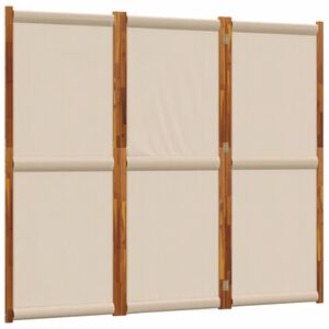 vidaXL Romdeler 3 paneler gr&aring;brun 210x180 cm