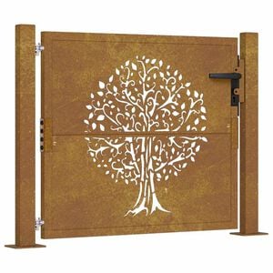 vidaXL Hageport 100x75 cm cortenst&aring;l tredesign