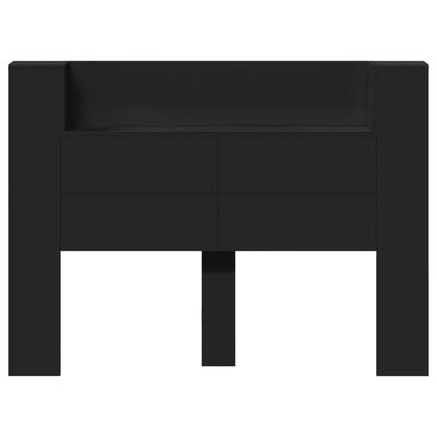 vidaXL Hodegavl skap med LED svart 140x16,5x103,5 cm