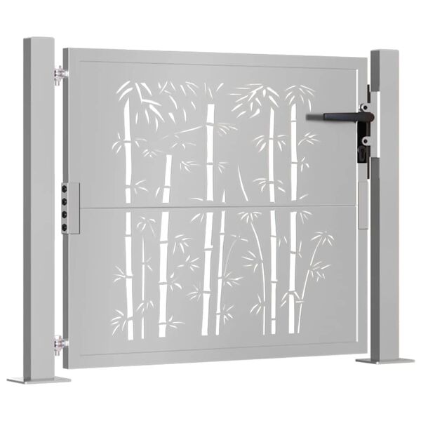 vidaXL Hageport 100x75 cm cortenst&aring;l bambusdesign