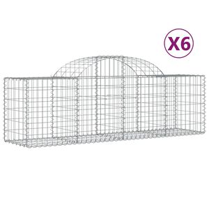 vidaXL Gabionkurver buede 6 stk 200x50x60/80 cm galvanisert jern