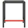 vidaXL Ramme til arbeidsbenk matt svart og r&oslash;d 70x50x79 cm metall