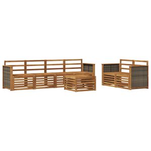 vidaXL Utend&oslash;rs sofa-sett 7 pcs Naturlig Solid akasietre