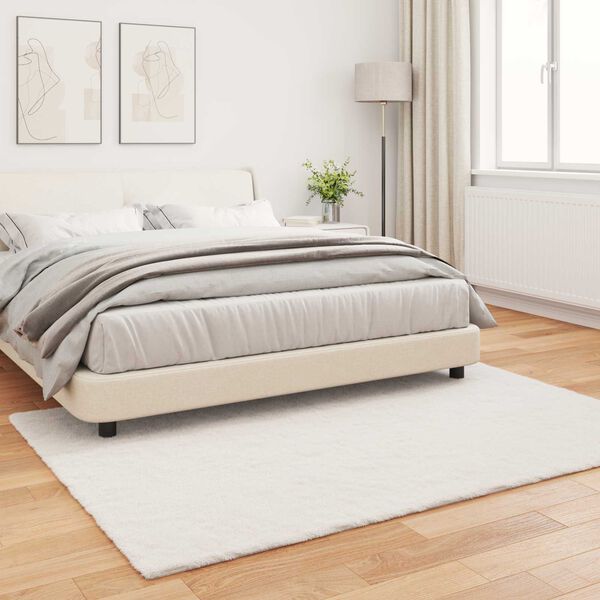 vidaXL Kunstpels Kanin Teppe Olite Krem 140 x 200 cm Polyester