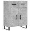 vidaXL Highboard betonggr&aring; 69,5x34x180 cm konstruert tre