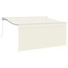 vidaXL Uttrekkbar markise Krem 300 x 200 cm Polyester og aluminium