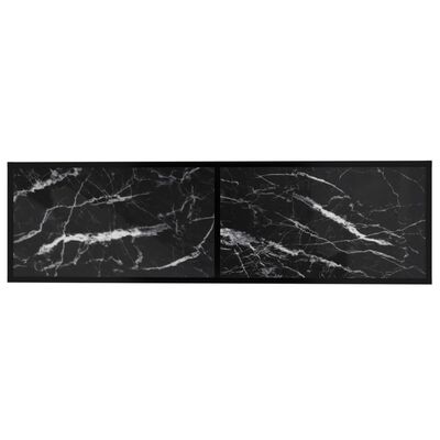 vidaXL TV-benk svart marmor 140x40x40,5 cm herdet glass