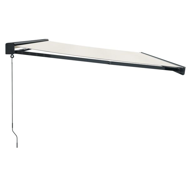 vidaXL Uttrekkbar markise kremhvit 5x3 m stoff og aluminium