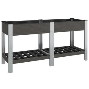 vidaXL H&oslash;ybed med hylle gr&aring; 150x50x75 cm WPC