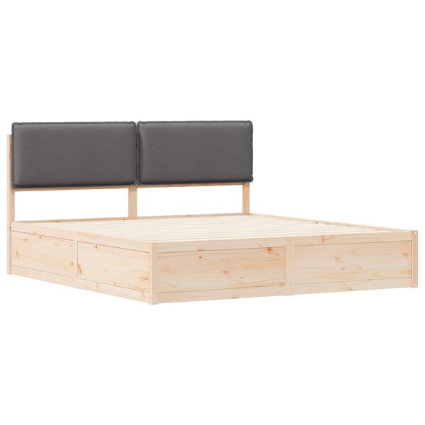 vidaXL Sengeramme med Polstret Hodegjerde Mørkegrå 180 x 200 cm