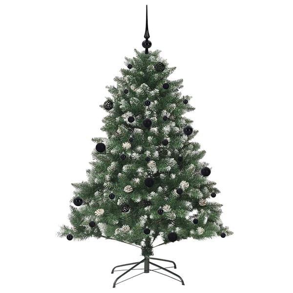 vidaXL Kunstig juletre med 150 LED gr&oslash;nn 150 cm PVC og plast og st&aring;l