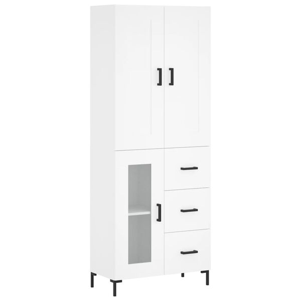 vidaXL Highboard hvit 69,5x34x180 cm konstruert tre