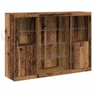vidaXL LED sideboard Gammelt tre 142,5 x 37 x 100 cm Konstruert tre