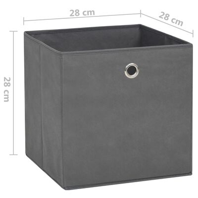 vidaXL Oppbevaringsbokser 4 stk uvevd stoff 28x28x28 cm grå