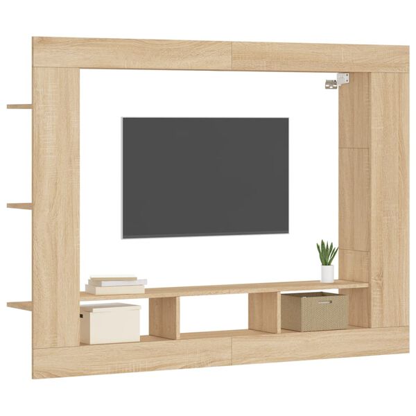 vidaXL TV-benk sonoma eik 152x22x113 cm konstruert tre