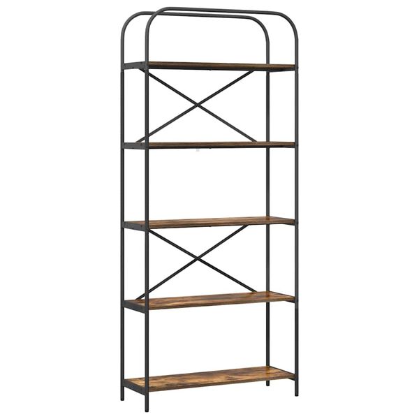 vidaXL Bokhylle R&oslash;kt eik 80 x 30 x 183 cm Konstruert tre