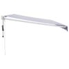 vidaXL Automatisk uttrekkbar markise bl&aring; og hvit 5x3 m