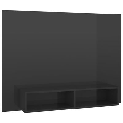 vidaXL Veggmontert TV-benk høyglans grå 120x23,5x90 cm sponplate