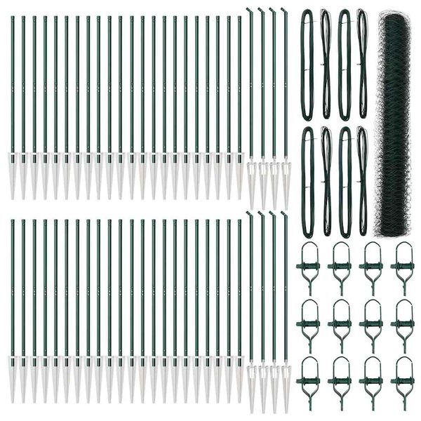 vidaXL Gjerdep&aring;le gr&oslash;nn 100 x 1,4 m (50 mm mesh) St&aring;l og PVC