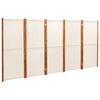 vidaXL Romdeler 5 paneler kremhvit 350x180 cm