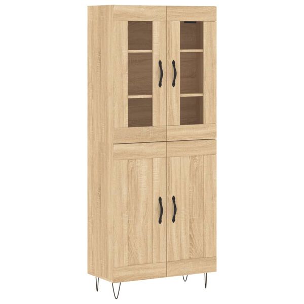 vidaXL Highboard sonoma eik 69,5x34x180 cm konstruert tre