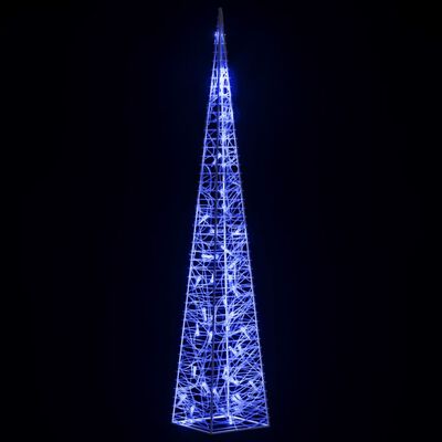 vidaXL Dekorativ LED-lyskjegle i akryl blå 90 cm