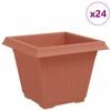 vidaXL Firkantet Blomsterpotte 24 pcs Klinker R&oslash;d 43 x 43 x 33.5 cm