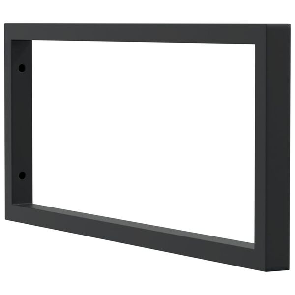 vidaXL Hyllebraketter for servant 2 stk svart rektangul&aelig;rt st&aring;l