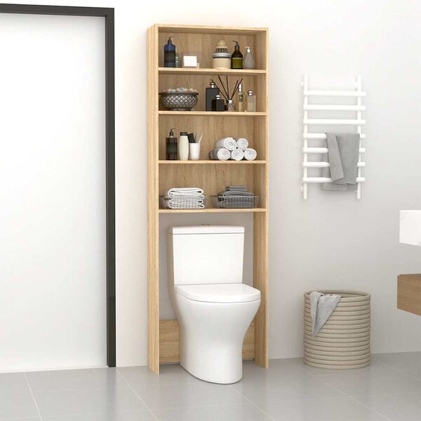 vidaXL Vaskemaskinskap sonoma eik 64x24x190 cm