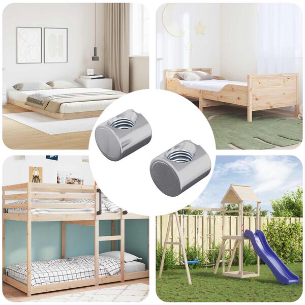 vidaXL Fattnut 2 pcs s&oslash;lv M6 x 12 mm Metall