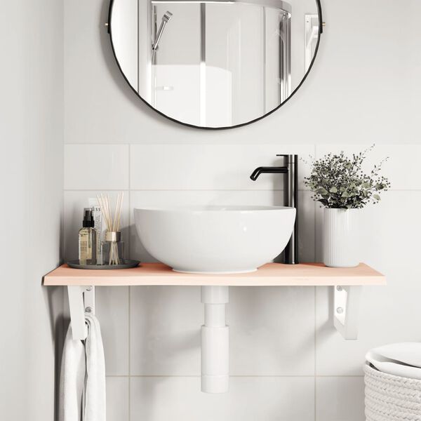 vidaXL Servanthylle veggmontert st&aring;l og heltre eik