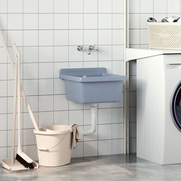 vidaXL Veggmontert servant gr&aring; 40x40x24 cm harpiks