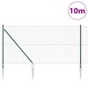 vidaXL Gjerdep&aring;le gr&oslash;nn 10 x 1,2 m (60 x 60 mm netting) St&aring;l og PVC