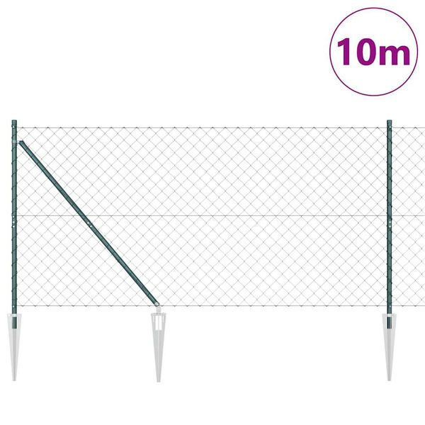vidaXL Gjerdep&aring;le gr&oslash;nn 10 x 1,2 m (60 x 60 mm netting) St&aring;l og PVC