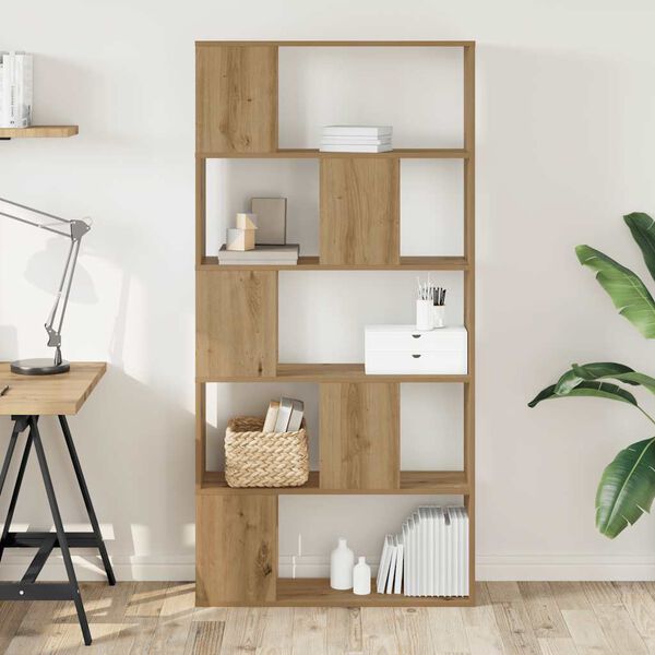 vidaXL Bokhylle 5 lag artisan eik 80,5x23,5x162,5 cm konstruert tre