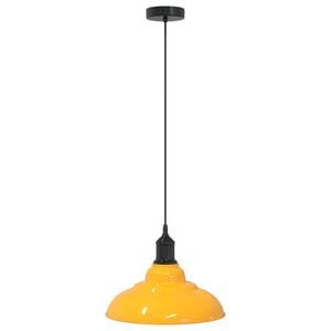 vidaXL Pendellampe h&oslash;ydejusterbar E27 glans gul &Oslash; 31 cm metall
