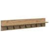 vidaXL Vegghengt kleshenger Veggmontert Artisan Eik 100 x 10,5 x 18 cm