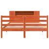 vidaXL Seng med bokhylle uten madrass voksbrun 120x200 cm heltre furu