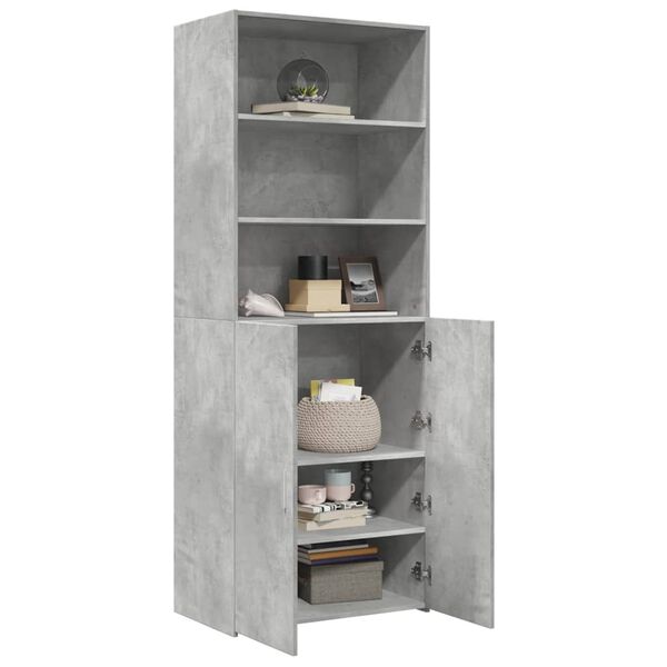 vidaXL Highboard betonggr&aring; 70x42,5x185 cm konstruert tre