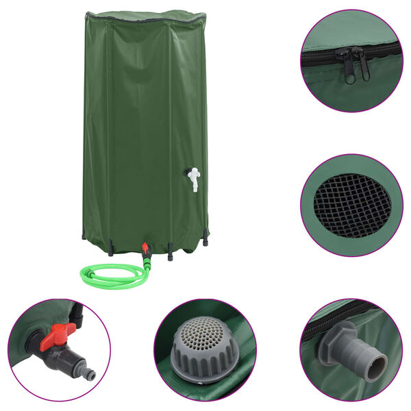 vidaXL Vanntank med kran sammenleggbar 100 L PVC