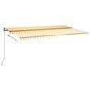 vidaXL Automatisk markise med vindsensor og LED 600x300 cm gul/hvit