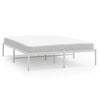 vidaXL Sengeramme i metall hvit 150x200 cm