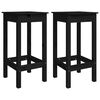 vidaXL Barstoler 2 stk svart 40x40x78 cm heltre furu
