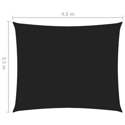 vidaXL Solseil oxfordstoff rektangulær 3,5x4,5 m svart