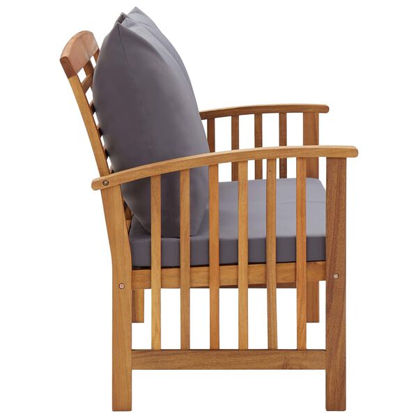 vidaXL Hagebenk med puter 119 cm heltre akasie