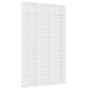 vidaXL CD-hylle hvit 102x23x177,5 cm konstruert tre