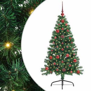 vidaXL Kunstig Forh&aring;ndsopplyst Juletre med 150 LED gr&oslash;nn 120 cm PVC